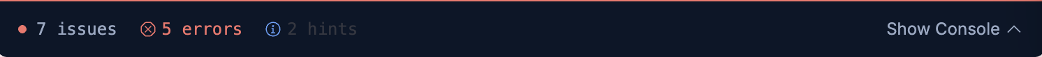 Diagnostics HUD summary bar