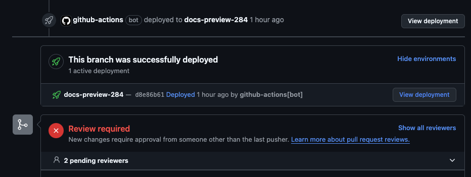 docs-preview deployment