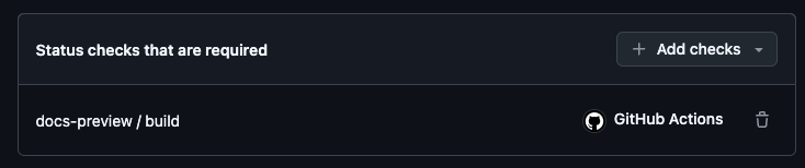 docs-preview required status check