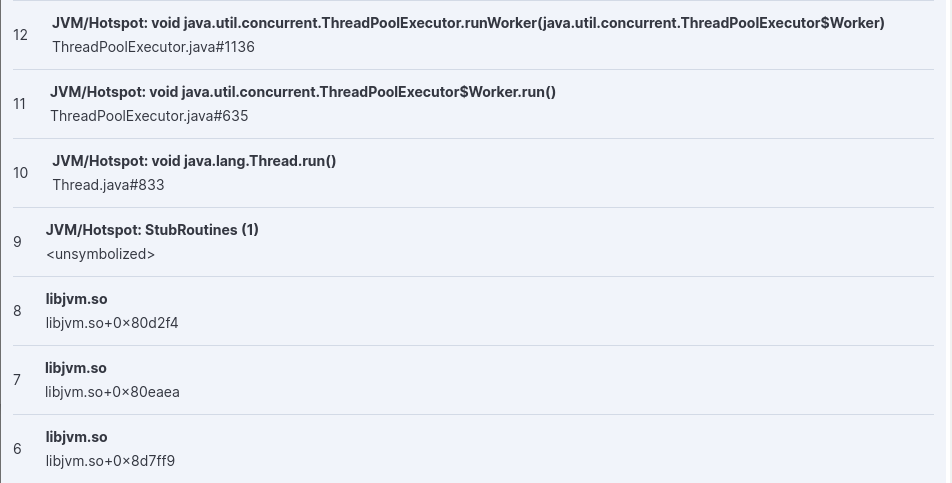 stacktraces unsymbolized